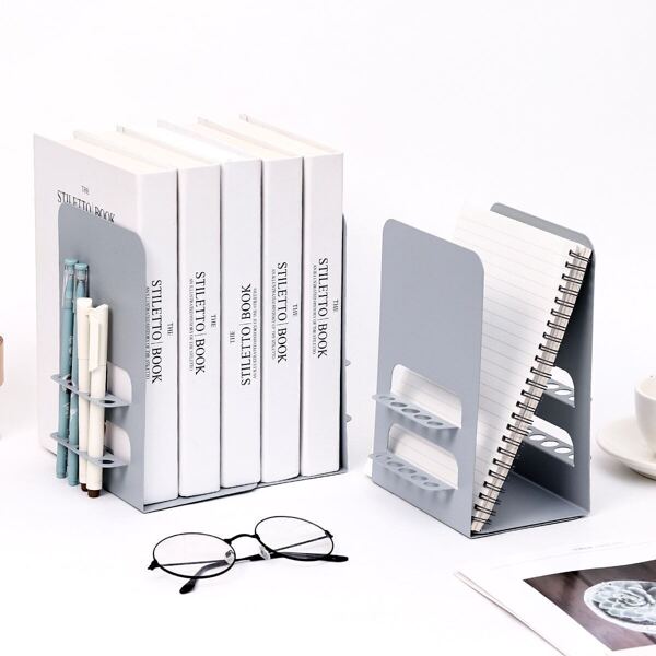 

Metal Bookend With Pen Holder 1pc