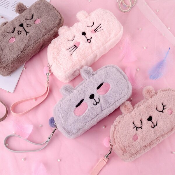 

Random Cartoon Plush Pencil Bag 1pc
