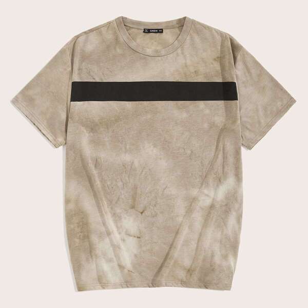 

Men Tie Dye Colorblock Tee