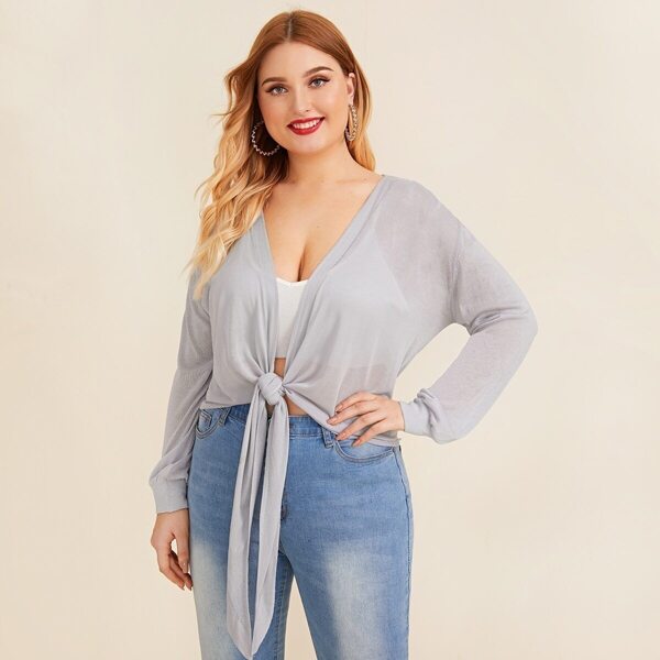 

Plus Knot Front Cardigan