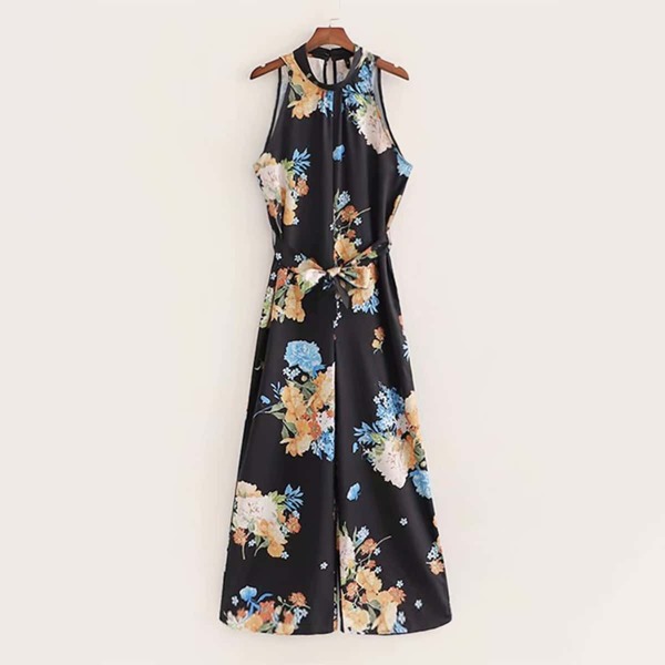 

Large Floral Print Wide Leg Jumpsuit