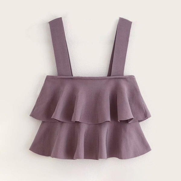 

Layered Ruffle Hem Cami Top