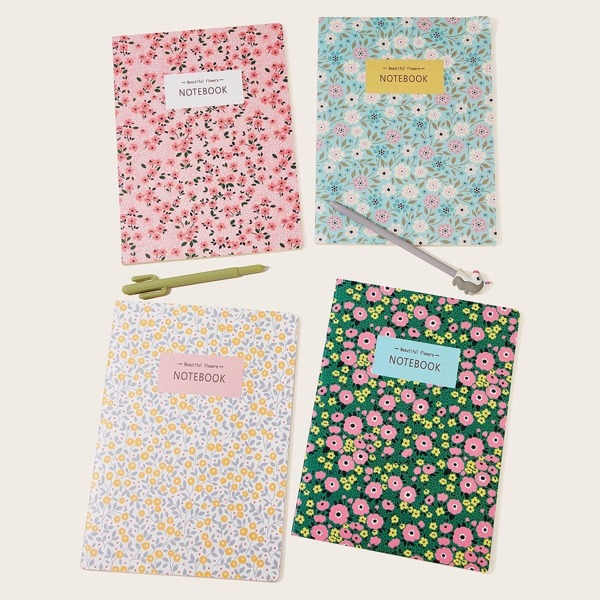 

Floral Print Cover Notebook 1pc