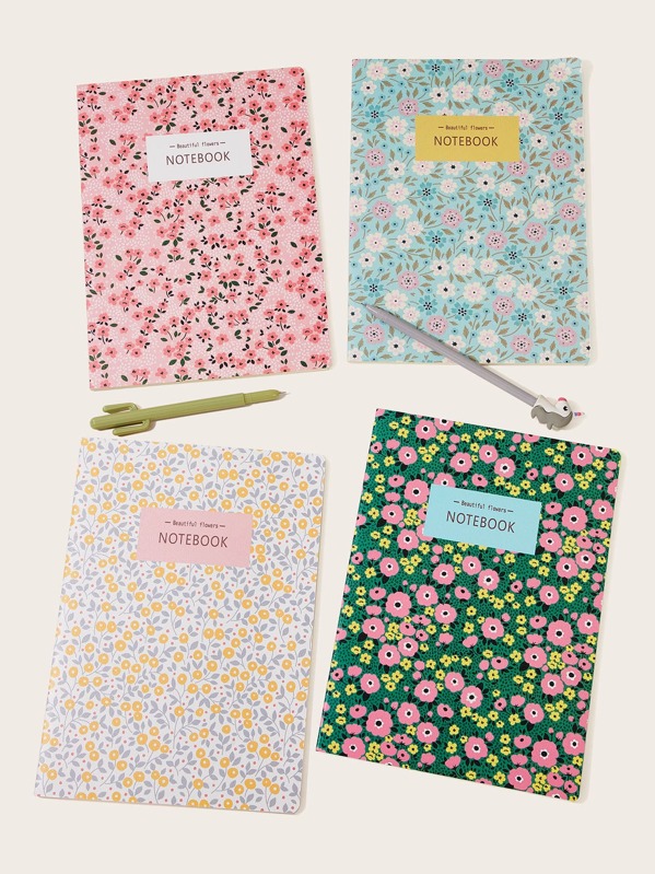 

Floral Print Cover Notebook 1pc