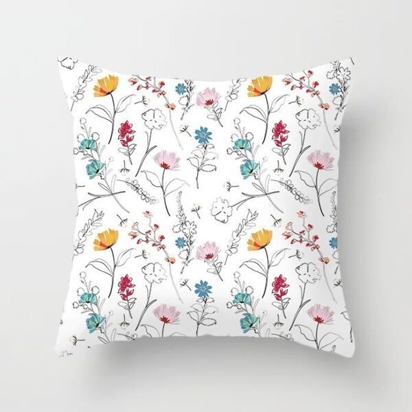 

Floral Print Cushion Cover, Multicolor