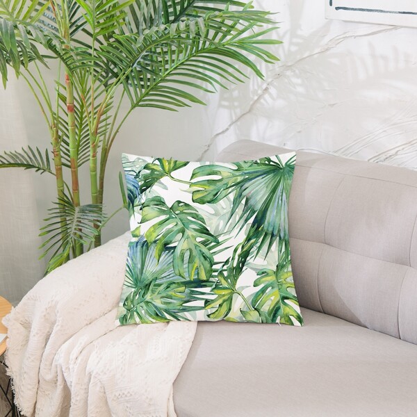 

Tropical Leaf Print Cushion Cover