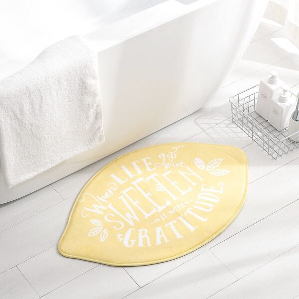 

Slogan Print Lemon Shaped Floor Mat