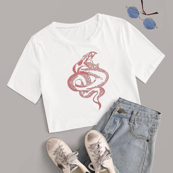 

Snake Print Short Sleeve Tee