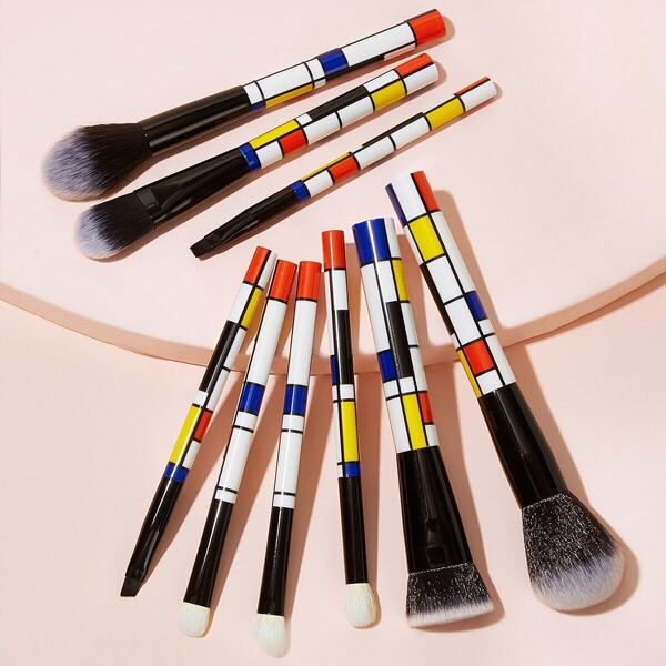 

Duo-fiber Color-block Handle Brush 9pcs