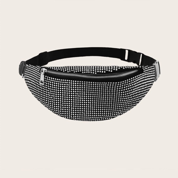 

Rhinestone Overlay Bum Bag