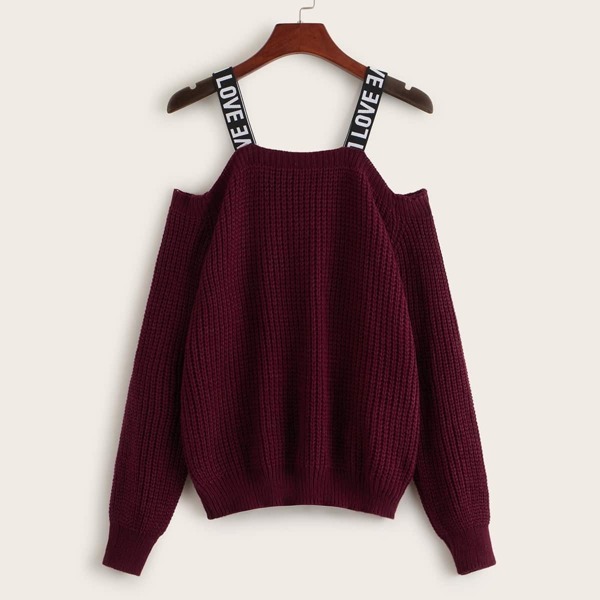 

Letter Tape Open Shoulder Sweater
