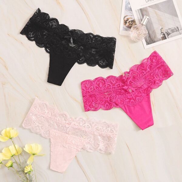 

Floral Lace Panty Set 3pack, Multicolor