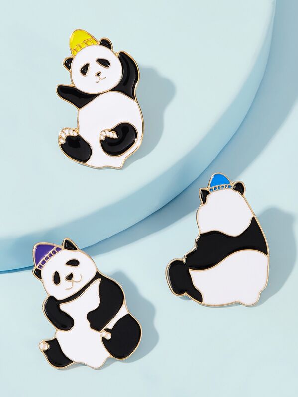 

Panda Design Brooch 3pcs, Multicolor