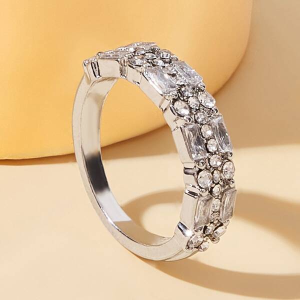 

Rhinestone Engraved Ring 1pc