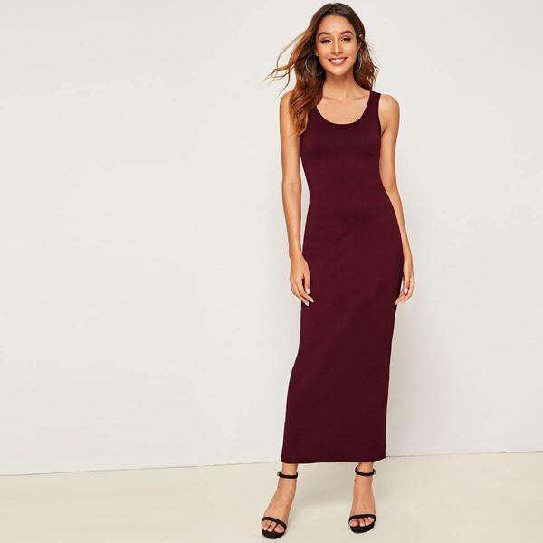 

Solid Tank Bodycon Dress
