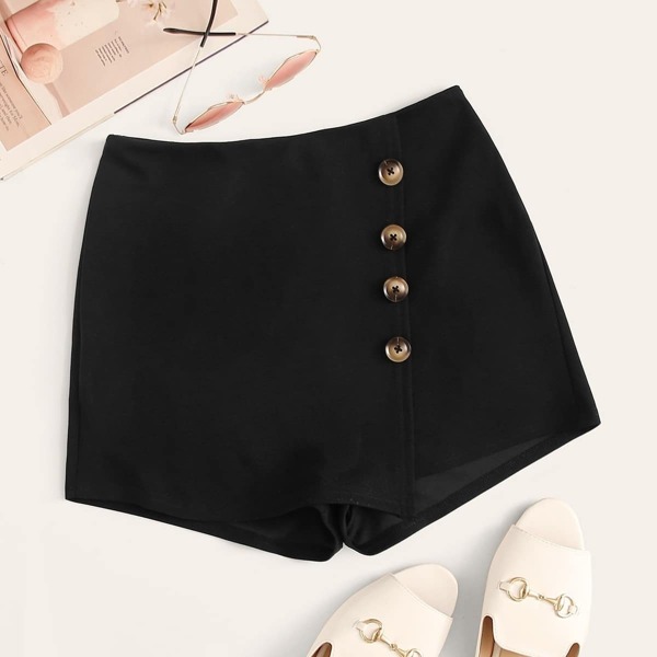 

Button Front Zip Back Shorts