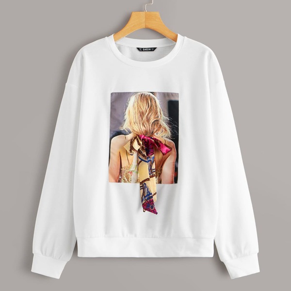 

Figure Graphic Knot Detail Sweatshirt, White
