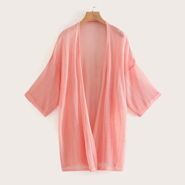 

Drop Shoulder Solid Longline Cardigan