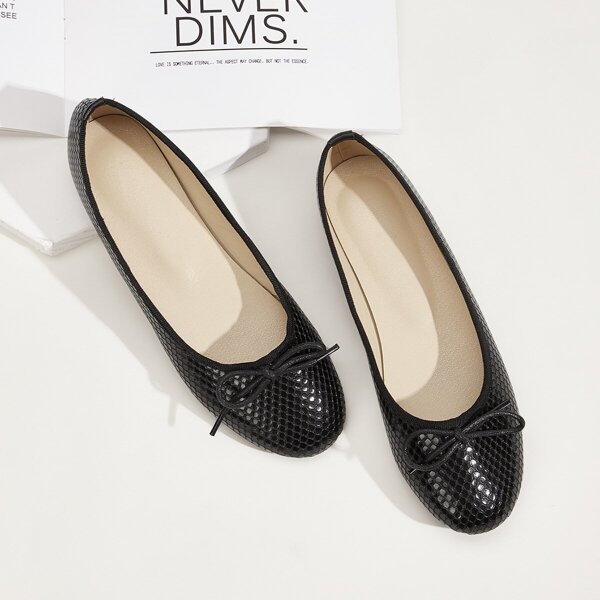 

Almond Toe Bow Decor Flats