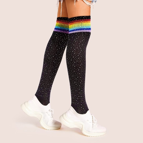 

Dalmatian & Striped Pattern Knee Length Socks 1pair