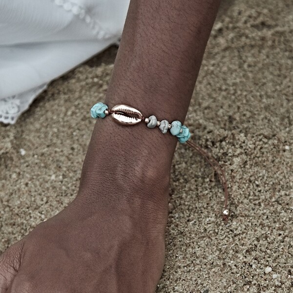 

Shell Decor Turquoise Bracelet 1pc