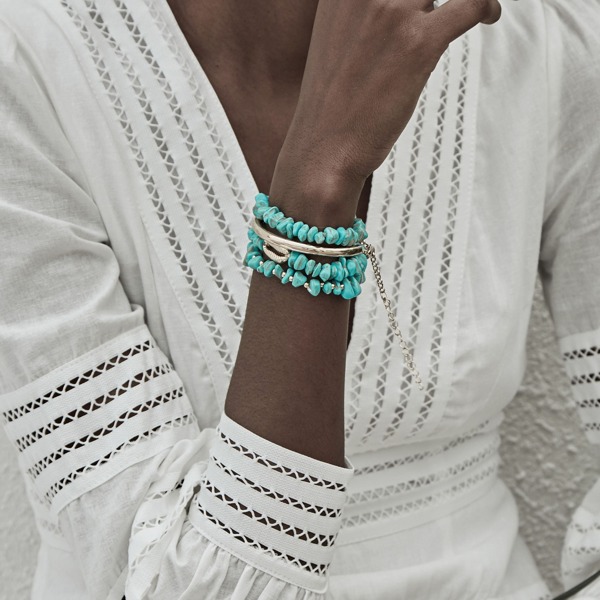 

Shell Decor Turquoise Bracelet 4pcs