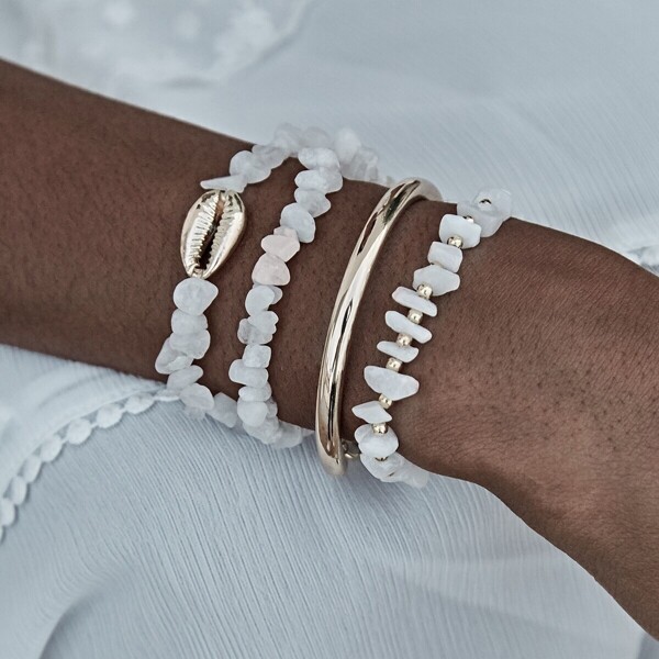 Shell & Stone Decor Bracelet 4pcs