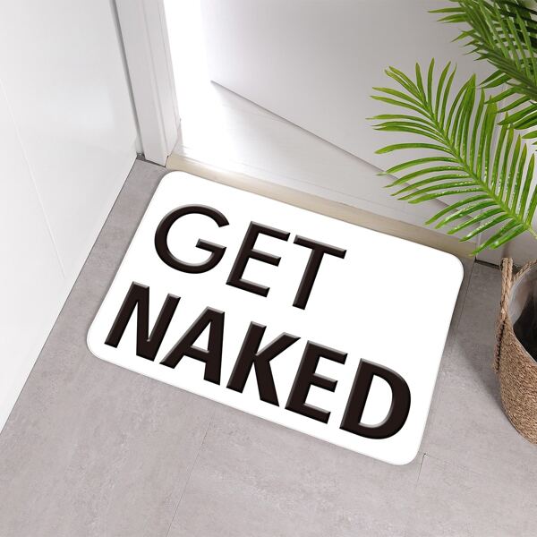 

Slogan Print Floor Mat