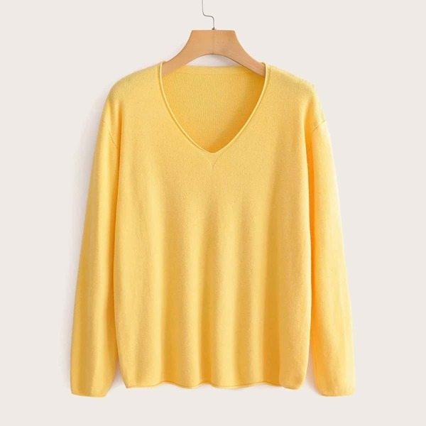 

Drop Shoulder V-neck Sweater