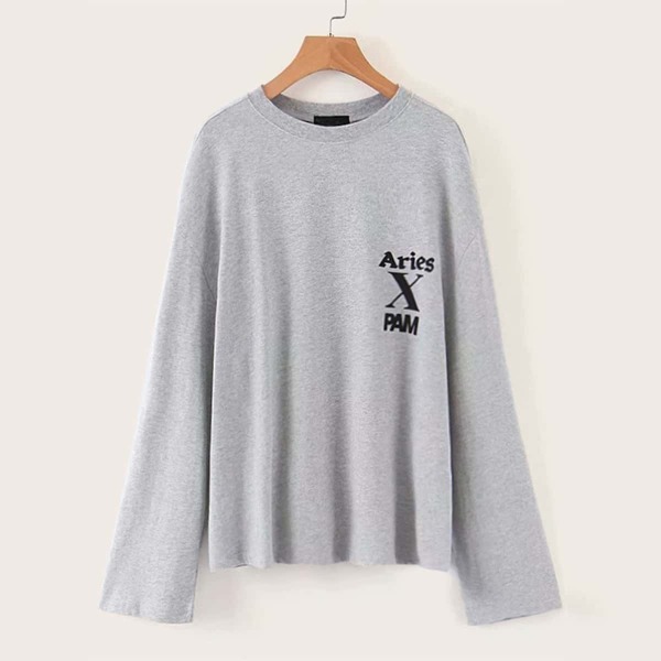 

Letter Print Cut Out Back Sweatshirt