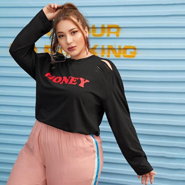 

Plus Letter Graphic Cut Out Tee