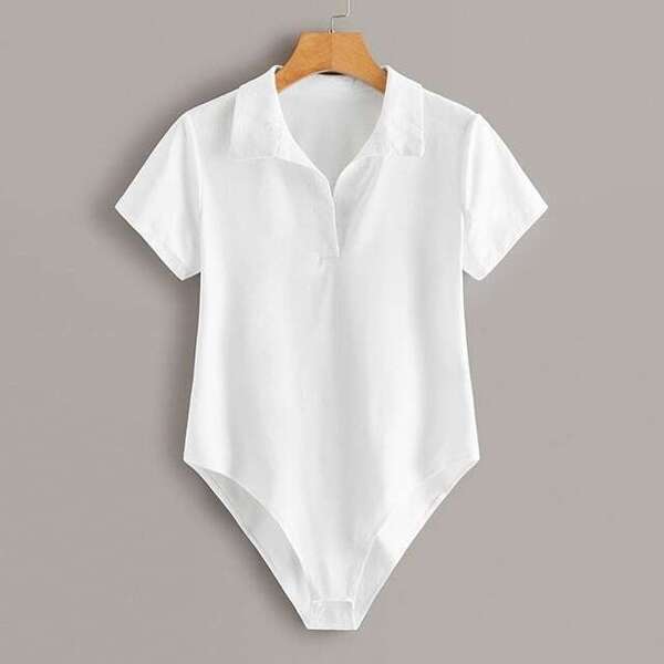 

Half Placket Short Sleeve Bodysuit