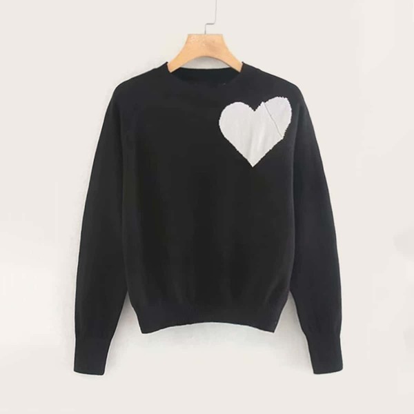 

Heart Pattern Sweater, Black