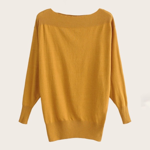 

Boat Neck Drop Shoulder Sweater