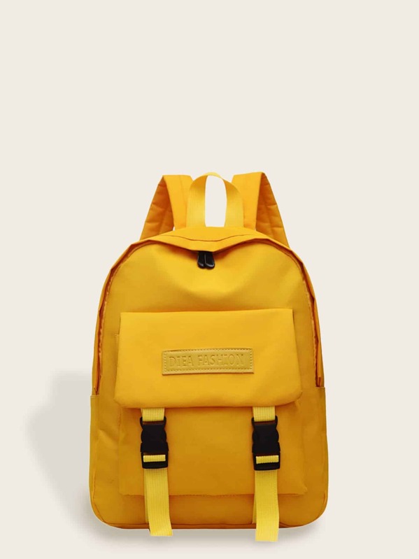 

Release Buckle Front Canvas Backpack, Yellow