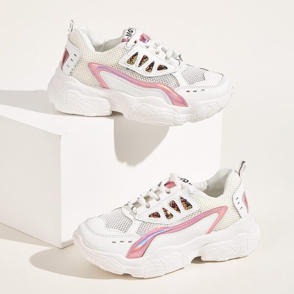 

Sequins Detail Mesh Panel Trainers