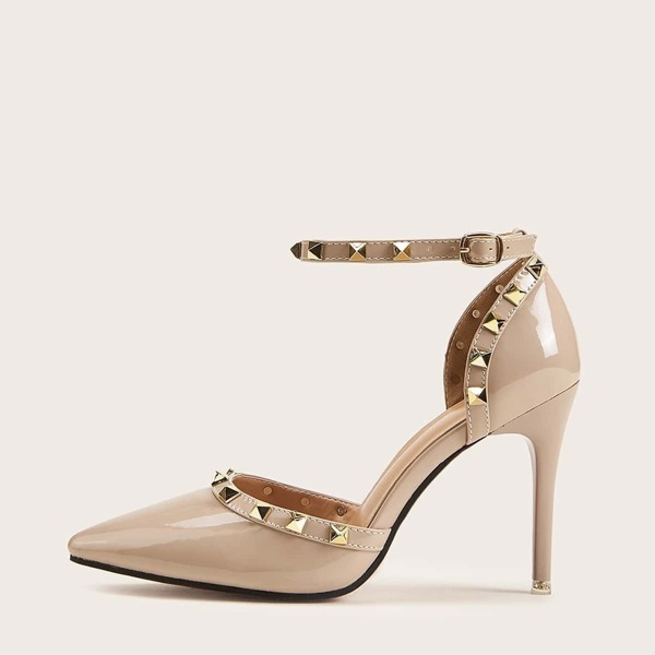 

Point Toe Studded Decor Stiletto Heels
