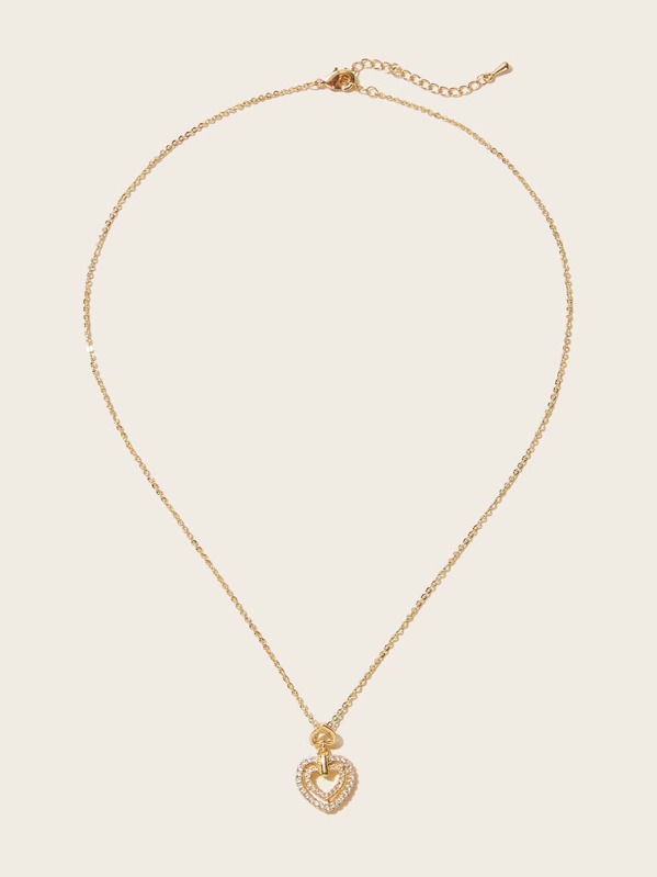

SHEIN Heart Design Necklace, Gold