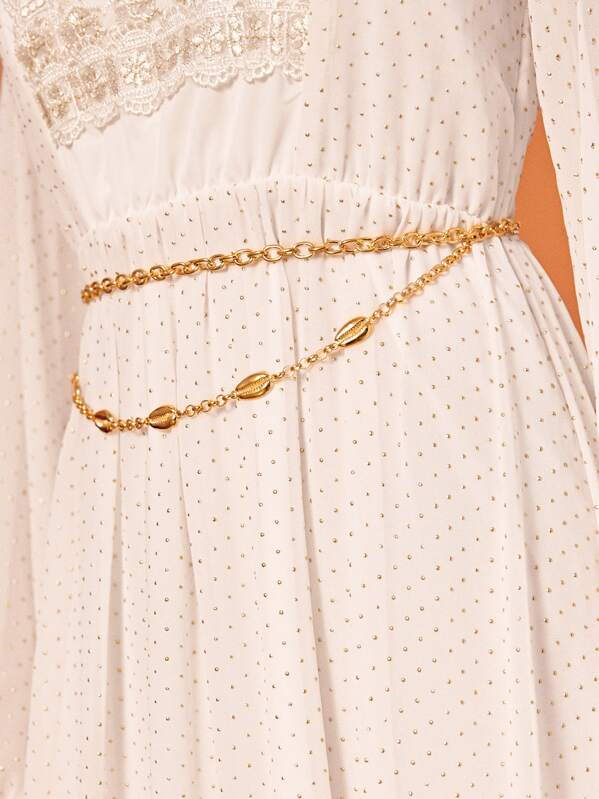 

Shell Decor Chain Waist Belt, Gold