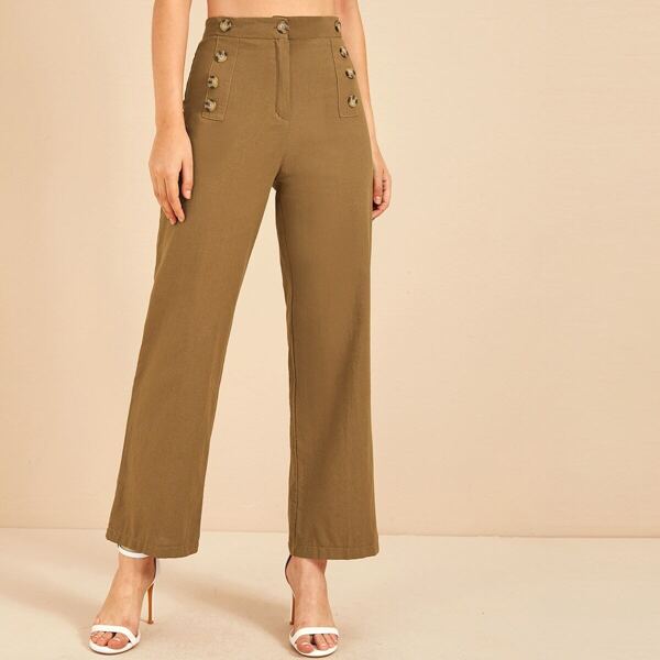 

Double-breasted Straight Leg Pants
