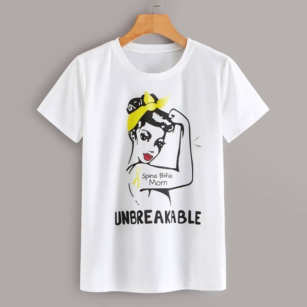

Letter And Figure Print Tee, White