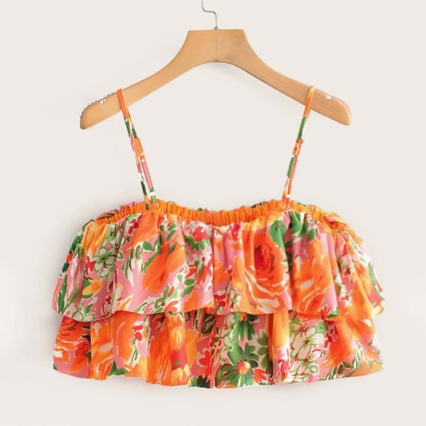

Floral Print Tiered Layer Cami Top