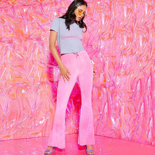 

Flare Leg Velvet Pants