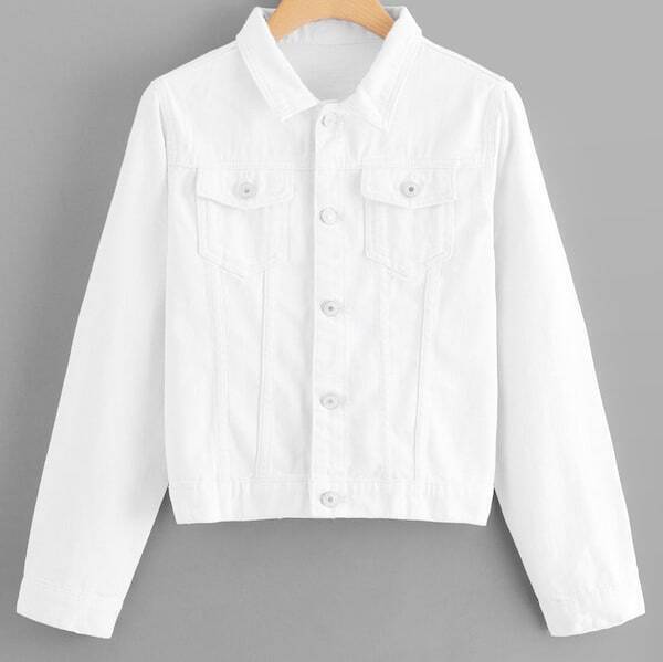

Plus Dual Pocket Button Front Denim Jacket