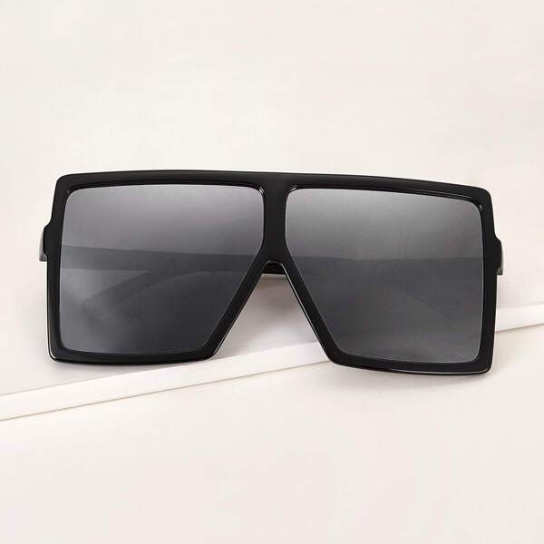 

Flat Top Shield Sunglasses With Case