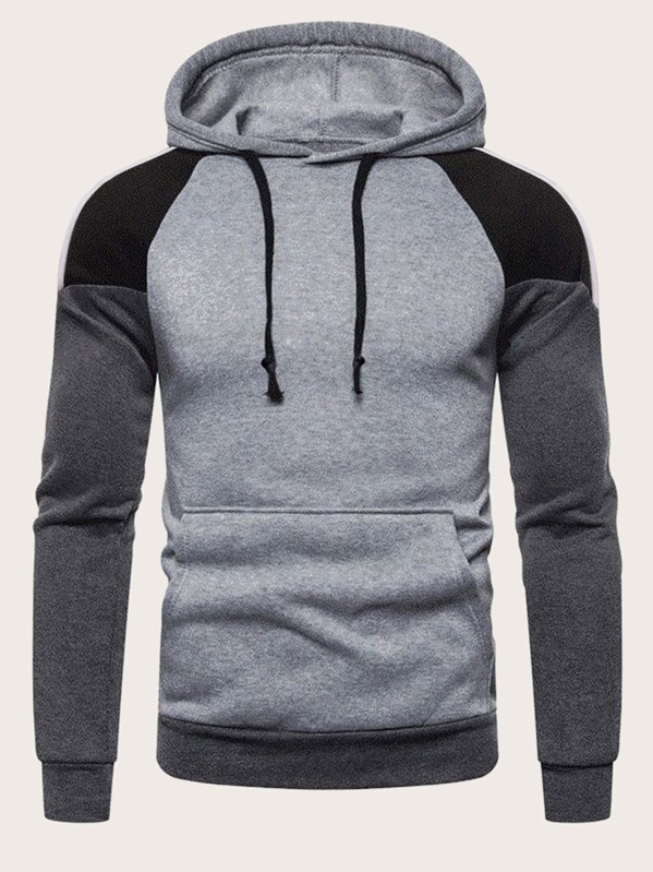 

Men Color Block Hooded Sweatshirt, Multicolor