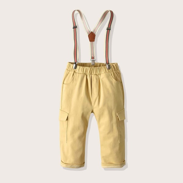 

Toddler Boys Side Flap Pockets Cargo Pants With Straps