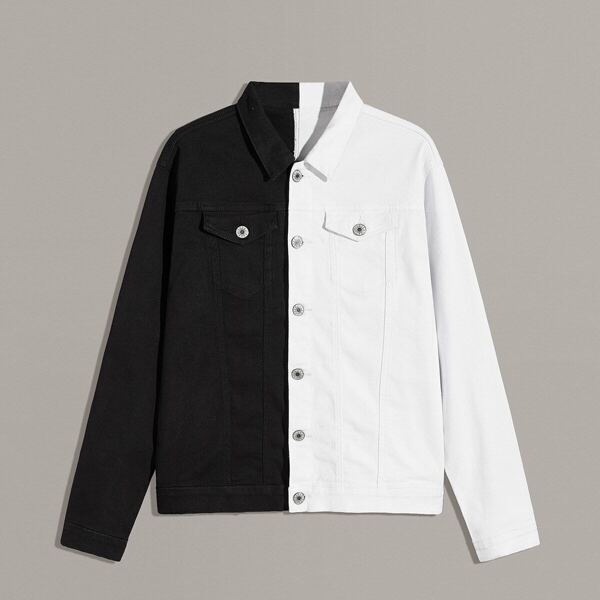 

Men Two Tone Double Pocket Denim Jacket