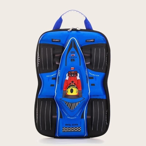 

Kids Car Design Zip Around Backpack, Blue