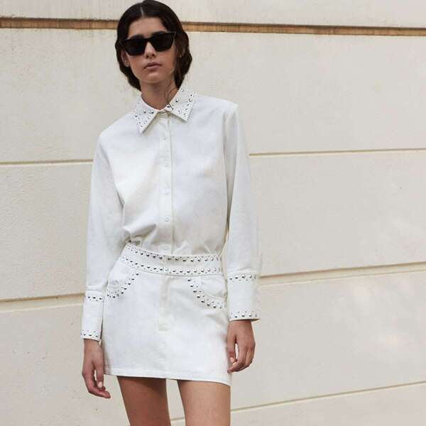 

Studded Pocket Detail Mini Skirt